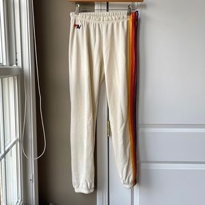 Aviator nation sweatpants size large off white color